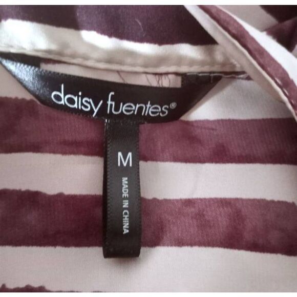 DAISY FUENTES DJ. BROWN & BLUSH STRIPE BLOUSE SZ. M EUC - Picture 6 of 8
